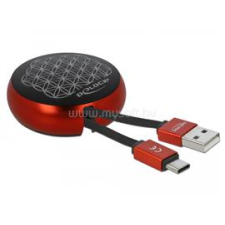 DELOCK USB 2.0 behúzható kábel A-típusú USB-C fekete / piros (DL85819) kábel és adapter