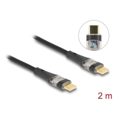  DeLock USB 2.0 Data and Fast Charging Cable USB Type-C male to male transparent PD 3.0 100W 2m Black kábel és adapter