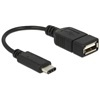 DELOCK USB 2.0 kábel 15 cm (Type-C dugó / Type-A aljzat)