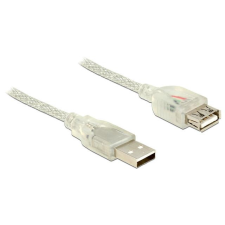 DELOCK USB 2.0 M - USB 2.0 F Hosszabbítókábel 2m - Áttetsző kábel és adapter