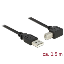 DELOCK USB 2.0 Type-A male &gt; USB 2.0 Type-B male angled 0,5m Black Cable kábel és adapter