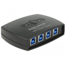 DELOCK USB 3.0 4 portos Switch fekete kábel és adapter