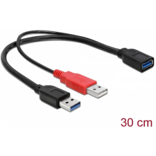 DELOCK USB 3.0 Elosztó Fekete 30cm 83176 kábel és adapter