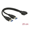 DELOCK USB 3.0 Pin Header --> 2x USB 3.0 Type-A male kábel 25cm (83910) (de83910)