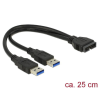 DELOCK USB 3.0 Pin header male > 2xUSB 3.0 Type-A male 25cm Cable (83910)