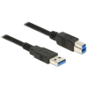 DELOCK USB 3.0-s kábel A-típusú csatlakozódugóval > USB 3.0-s, B-típusú csatlakozódugóval, 1,0 m, fe