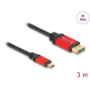 DELOCK USB 3.0 Type C DisplayPort 1.4 Átalakító Fekete-Piros 3m 80094