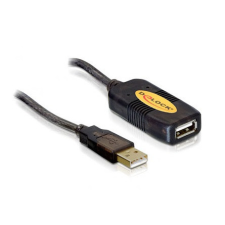  Delock USB-A 2.0 -&gt; USB-A 2.0 M/F aktív adatkábel hosszabbító 10m barna kábel és adapter