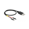 DELOCK USB-A 2.0 -> Pinheader 2pin M/M tápkábel 0.3m fekete (85402)