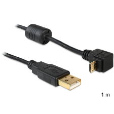 DELOCK USB-A apa &gt; USB micro-B apa kábel, 90 -ban forgatott fel/le kábel és adapter