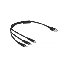 DELOCK USB-A Ladekabel Lightning/Micro USB/USB-C 30cm Black (87152) kábel és adapter