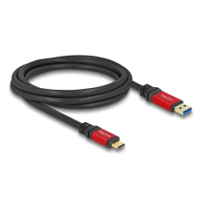 DELOCK USB-A - USB-C összekötő kábel 2m piros-fekete (80618) (delock80618) kábel és adapter