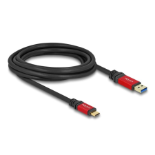 DELOCK USB-A - USB-C összekötő kábel 3m piros-fekete (80619) (delock80619) kábel és adapter