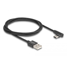 DELOCK USB-A - USB-C töltőkábel ívelt, 1m, fekete (80030) mobiltelefon kellék