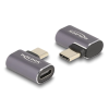 DELOCK USB Adapter 40 Gbps USB Type-C  PD 3.0 100 W csatlakozódugóval - csatlakozóhüvellyel, ívelt bal / jobb 8K 60 Hz fém (60047) (60047)