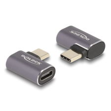 DELOCK USB Adapter 40 Gbps USB Type-C  PD 3.0 100 W csatlakozódugóval - csatlakozóhüvellyel, ívelt bal / jobb 8K 60 Hz fém (60047) (60047) mobiltelefon kellék
