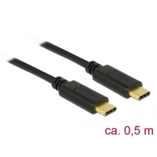 DELOCK USB-C 2.0 USB-C kábel 0.5m fekete (83043) (D83043) kábel és adapter