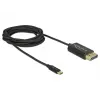 DELOCK USB-C apa - DisplayPort apa Összekötő kábel 2m - Fekete