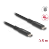 DELOCK USB-C to USB-C male/male cable 0,5m Black 80023