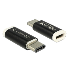 DELOCK usb c - usb 2.0 micro b m / f adapter fekete 65678 kábel és adapter
