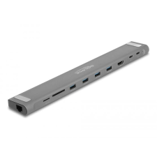 DELOCK USB-C vékony dokkoló állomás szürke (87895) (D87895) laptop kellék
