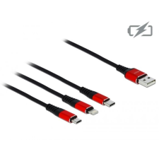 DELOCK USB Charging Cable 3 in 1 for Lightning / microUSB / USB Type-C 1m Black (85892) kábel és adapter