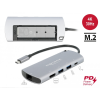 DELOCK USB Type-C dokkoló állomás M.2 nyílással - 4K HDMI / USB / LAN / PD 3.0