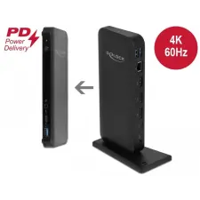 DELOCK USB Type-C , DP 1.4, dokkoló állomás 4K - HDMI / DP 1.4 / USB 3.2 / LAN / PD 3.0 asztali számítógép kellék