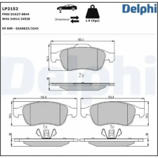 DELPHI fékbetétkészlet, rögzítőfék LP2152 autóalkatrész