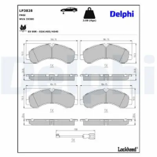 DELPHI fékbetétkészlet, rögzítőfék LP3828 autóalkatrész