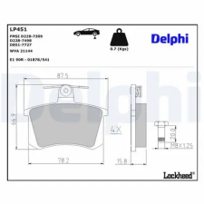 DELPHI fékbetétkészlet, rögzítőfék LP451 autóalkatrész