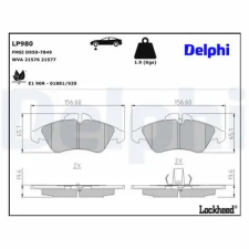 DELPHI fékbetétkészlet, rögzítőfék LP980 autóalkatrész
