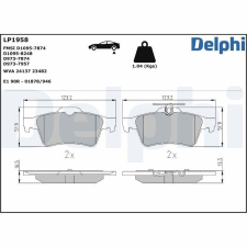 DELPHI fékbetétkészlet, tárcsafék DELPHI LP1958 autóalkatrész