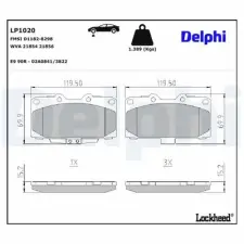 DELPHI fékbetétkészlet, tárcsafék LP1020 fékbetét