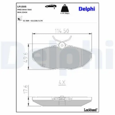 DELPHI fékbetétkészlet, tárcsafék LP1505 fékbetét