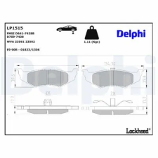 DELPHI fékbetétkészlet, tárcsafék LP1515 fékbetét