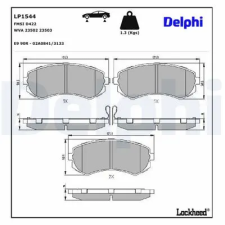 DELPHI fékbetétkészlet, tárcsafék LP1544 fékbetét