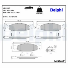 DELPHI fékbetétkészlet, tárcsafék LP1557 autóalkatrész