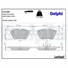 DELPHI fékbetétkészlet, tárcsafék LP1588 fékbetét