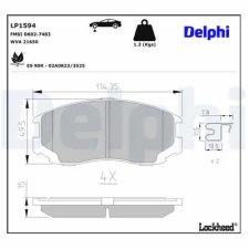 DELPHI fékbetétkészlet, tárcsafék LP1594 fékbetét