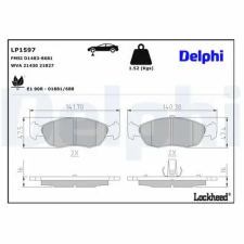 DELPHI fékbetétkészlet, tárcsafék LP1597 fékbetét