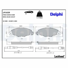 DELPHI fékbetétkészlet, tárcsafék LP1629 fékbetét