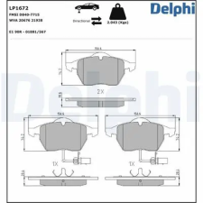 DELPHI fékbetétkészlet, tárcsafék LP1672 autóalkatrész