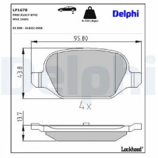 DELPHI fékbetétkészlet, tárcsafék LP1678 autóalkatrész
