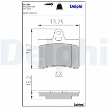 DELPHI fékbetétkészlet, tárcsafék LP1680 autóalkatrész