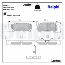 DELPHI fékbetétkészlet, tárcsafék LP1852 autóalkatrész