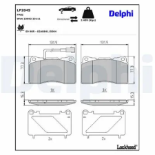DELPHI fékbetétkészlet, tárcsafék LP2045 fékbetét