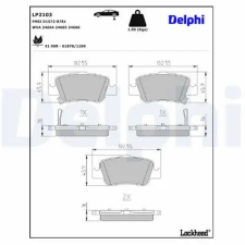 DELPHI fékbetétkészlet, tárcsafék LP2103 fékbetét