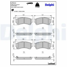 DELPHI fékbetétkészlet, tárcsafék LP2111 fékbetét