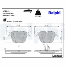 DELPHI fékbetétkészlet, tárcsafék LP2141 autóalkatrész